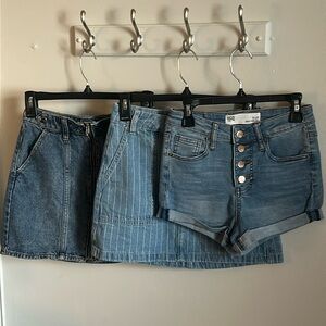 PacSun RSQ Tilly’s Denim Jean Mini Skirts Short 3 Piece Lot size 24